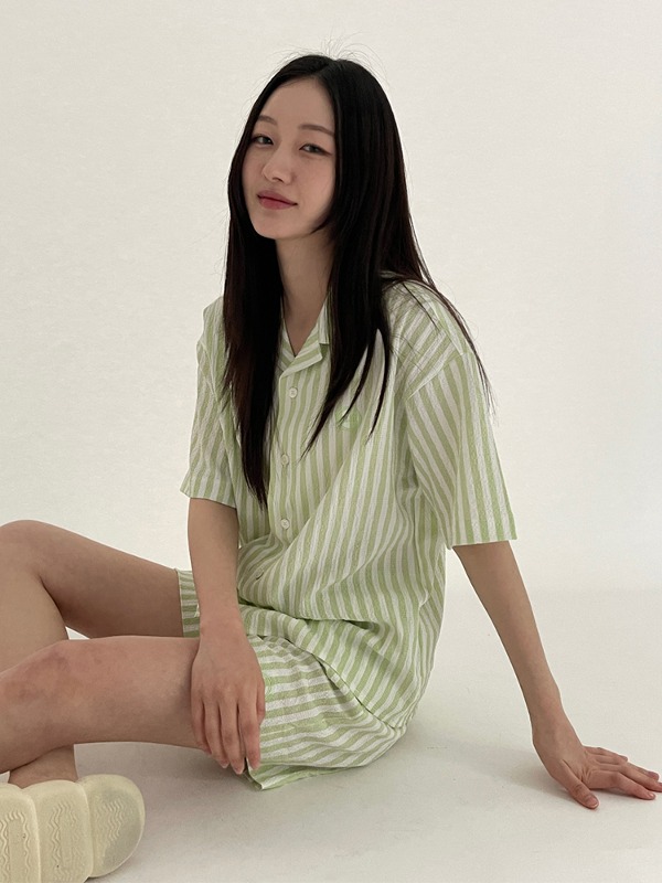 [ leand x memorial ] [UNISEX] Stripe seersucker pajama set